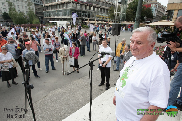 PRVI PRVI NA SKALI Za Srbiju bez GMO Mars protiv Monsanta Beograd 2018 Foto Tanjug