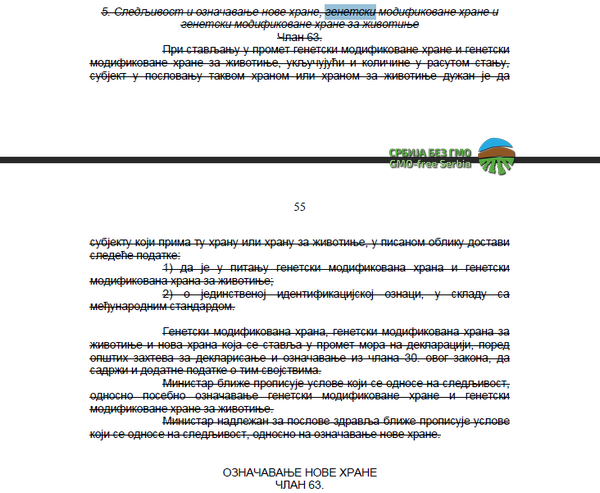 PRVI PRVI NA SKALI Vlada predlozila izmene zakona o bezbednosti hrane 5. 3. 2019 Clan 63