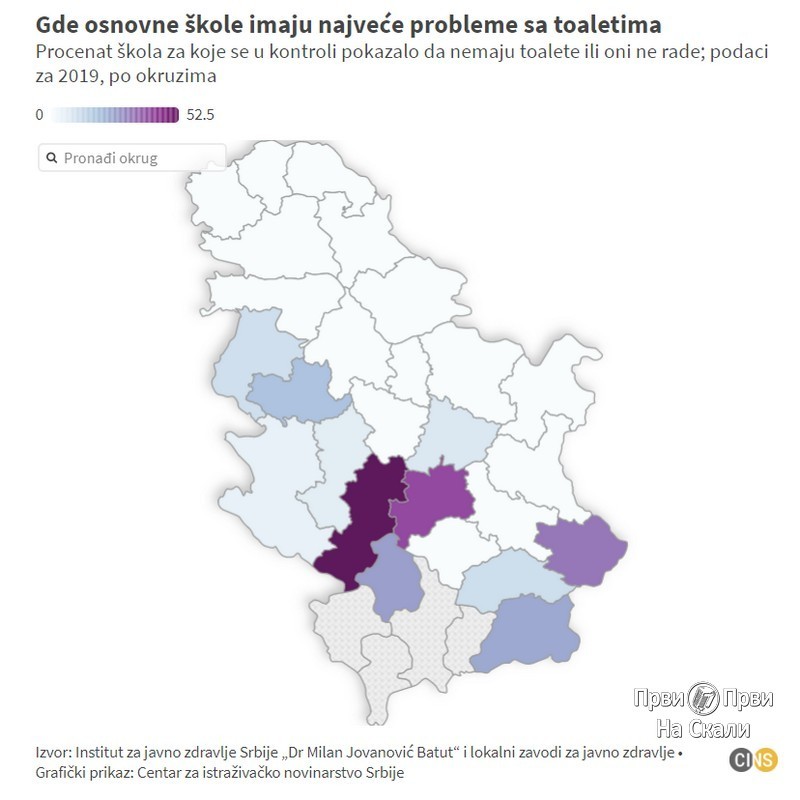 PRVI PRVI NA SKALI Gde osnovne škole imaju najveće probleme sa toaletima