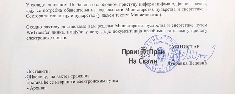 PRVI PRVI NA SKALI Kragujevac Rio Sava Exploration Rio Tinto Rešenje istraživanje 2004 Dubravka Đedović