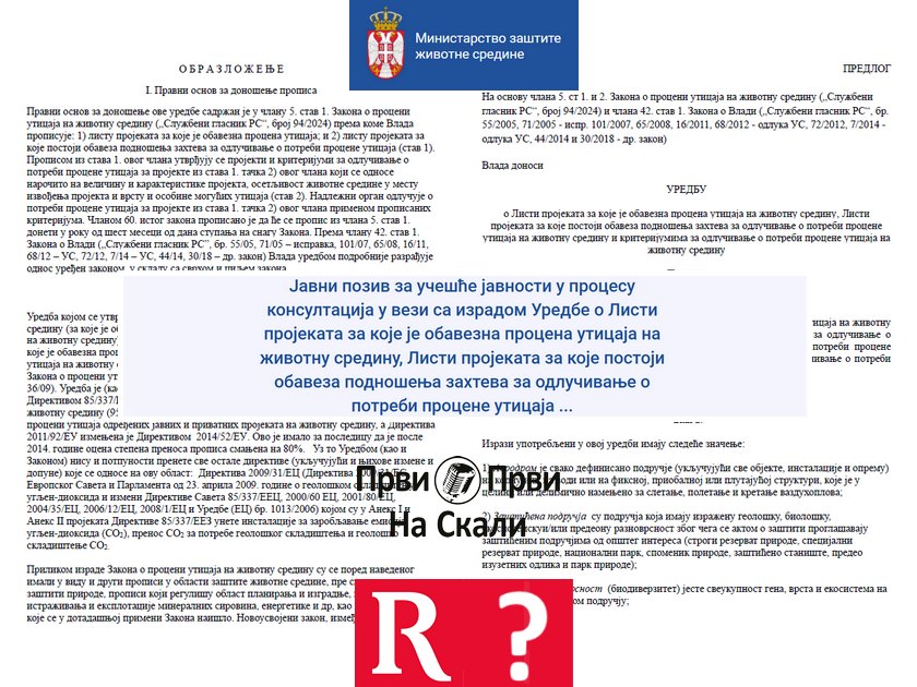 Povodom konsultacija o novoj Uredbi: Rio Tinto će morati da radi procenu uticaja na životnu sredinu za ’Jadar’?